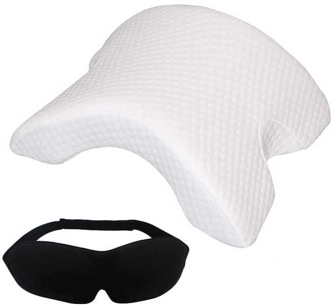 허브플러스 메모리폼 무중력 베개 + 안대, 베개(화이트), 1개