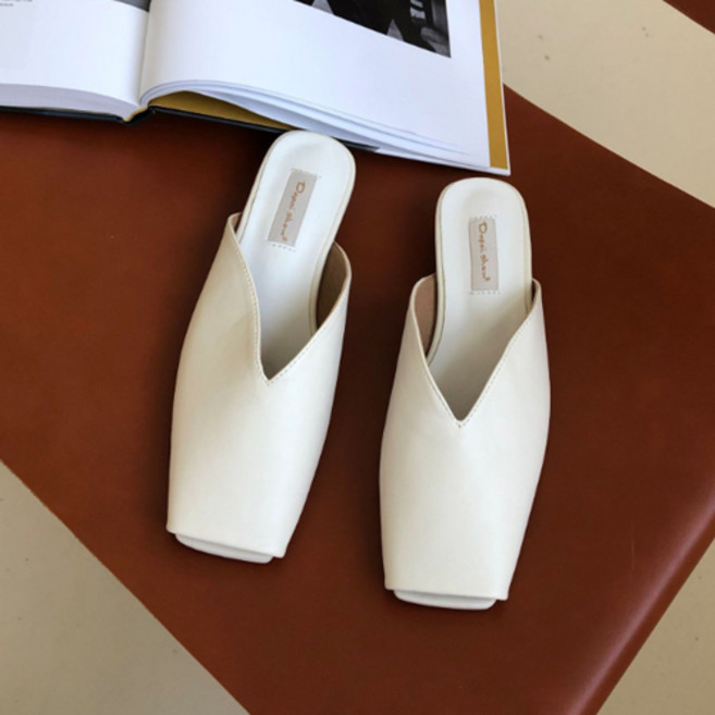 여성용 스퀘어 모던 심플 뮬