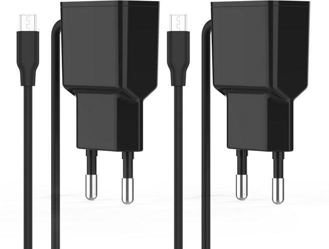 SPEEDY 케이블 일체형 유선충전기 5핀 1.2A, 블랙, 2개