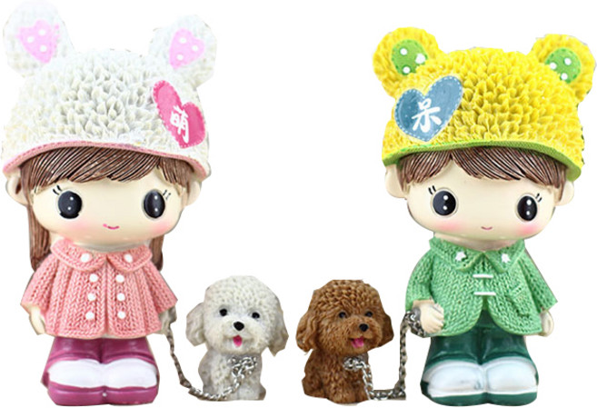 앤티스 커플로맨스 차량용 피규어 2종, 토끼캡커플, 1세트