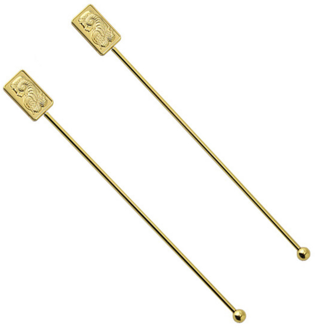 벨르디자인 고급 사각 골드바 머들러, 골드, 2개