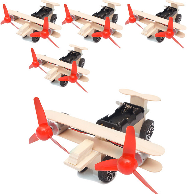 티처스 STEAM 과학교구 양날개 풍력 비행기 DIY 만들기 세트 F-13A, 5세트