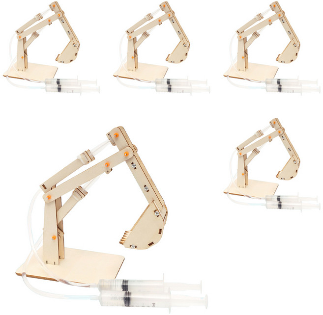 티처스 STEAM 과학교구 2관절 로봇팔 유압 포크레인 DIY 만들기 세트 R-20A, 5세트