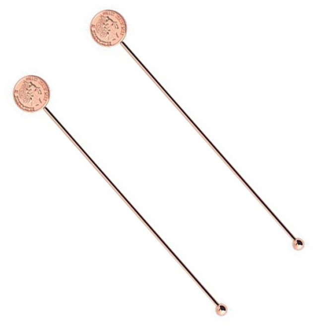 벨르디자인 고급 원형 엘리자베스 머들러, 로즈골드, 2개