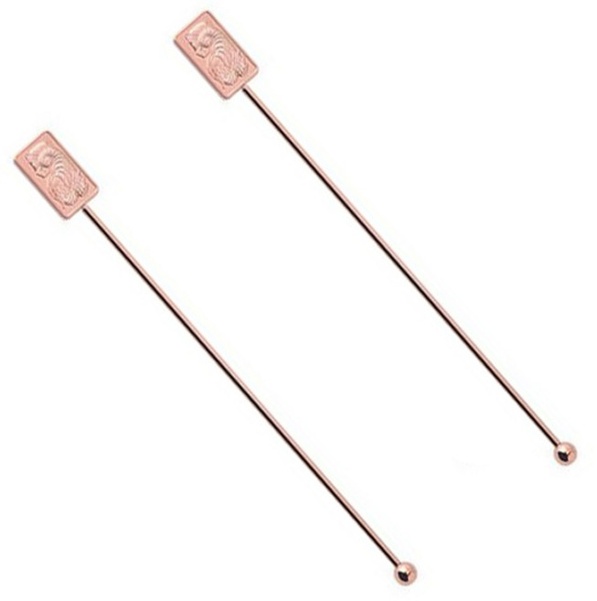 벨르디자인 고급 사각 골드바 머들러, 로즈골드, 2개