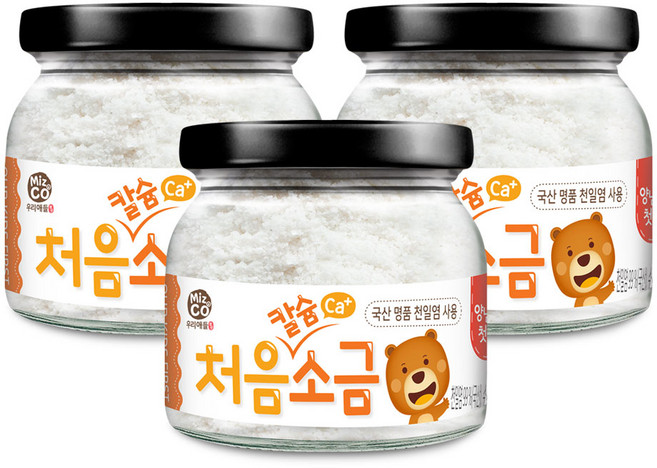 우리애들밥상 처음, 칼슘소금, 130g, 3개