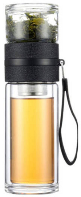 힙앤바디 플라워 티 텀블러, 블랙, 500ml, 1개