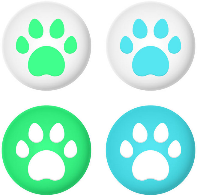 호후 닌텐도 스위치 조이스틱 커버 동숲 그린 앤 블루 4p, 동숲(그린&블루), 1세트