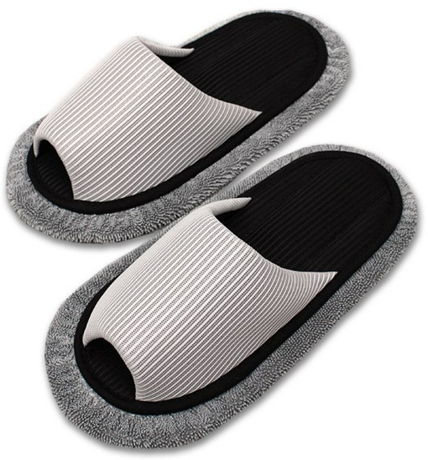 엘키 매쉬 벨크로 타입 청소슬리퍼, 연그레이, 1개