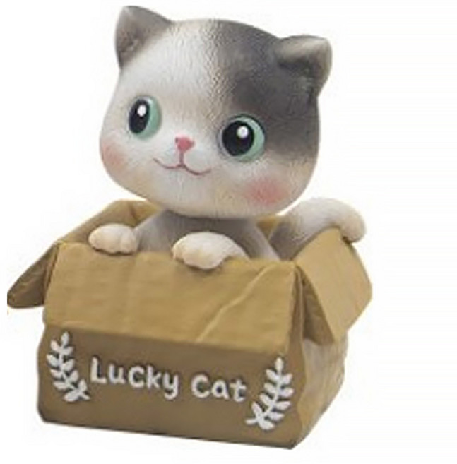 블럭마트 차량용 고양이 흔들인형, type2, 1개