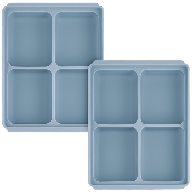 에디슨 국산 실리콘 멀티 큐브 이유식냉동용기 4구 2p, 블루, 2개