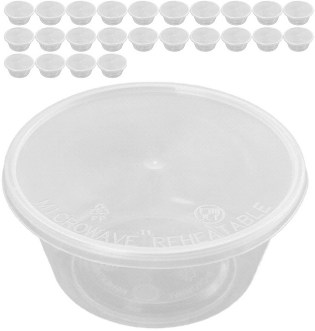 내열강화 원형 일회용 도시락 소, 1개입, 25개