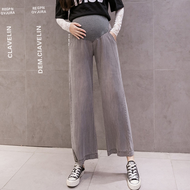 임산부 와이드 9부 나팔바지