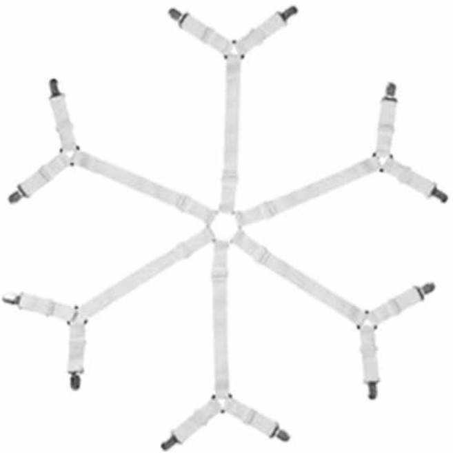 6방향 2중집게 방수 밀림방지 침대 커버 고정집게, 화이트