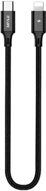 이츠라이프 칸쿤 PD USB C TO 라이트닝 아이폰케이블 18W 2M, 블랙, 1개