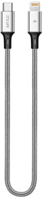 이츠라이프 칸쿤 PD USB C TO 라이트닝 아이폰케이블 18W, 그레이, 1개