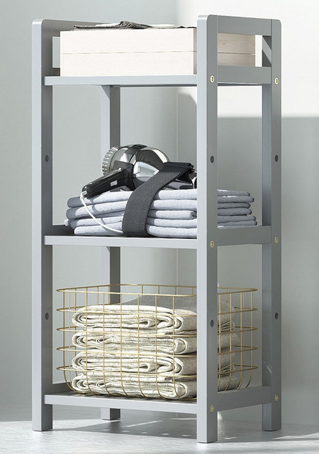 가팡 원목 수납장 3단 350, 그레이