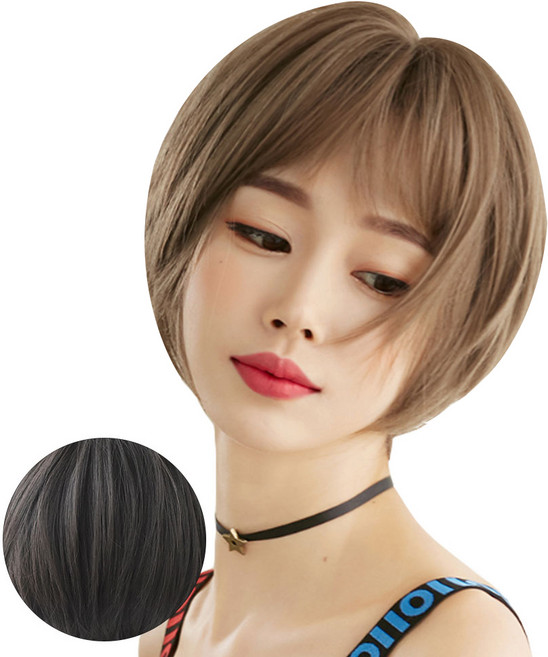 VV GABAL 女性短髮全頂假髮 迷你款, 1個, 自然黑