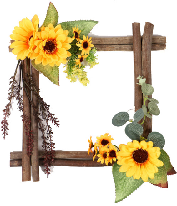 블럭마트 조화 별걸이 펜던트 사각모양, 해바라기