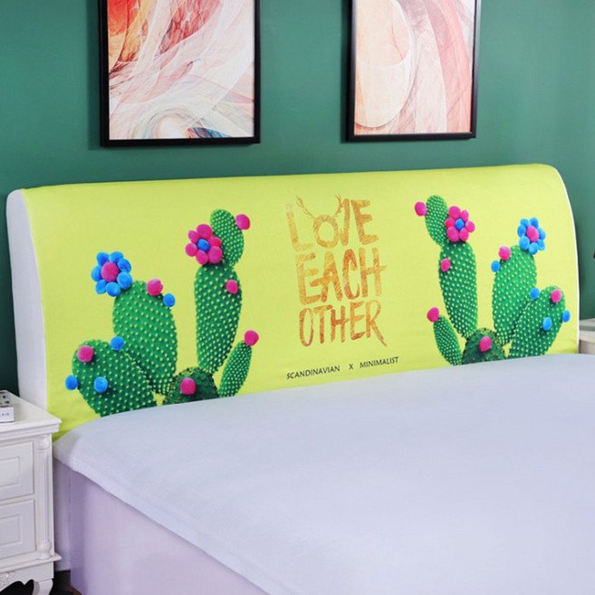 앤티스 패브릭 디지털 프린팅 침대 헤드 커버, 선인장, 1개