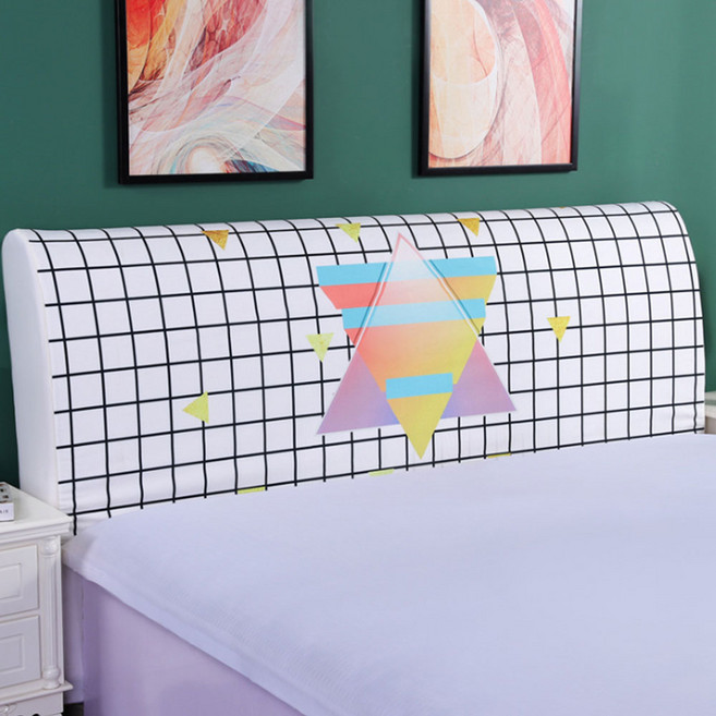 앤티스 패브릭 디지털 프린팅 침대 헤드 커버, 격자, 1개