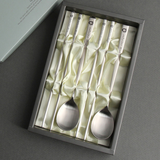 인스푼 2인 말씀 수저세트 + 종이케이스, 하느님은사랑이십니다, 숟가락 2p + 젓가락 2p, 1세트