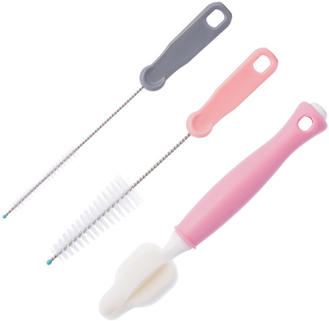 닥터브라운 옵션스 플러스 클리닝 브러쉬 세트, 1세트, 핑크