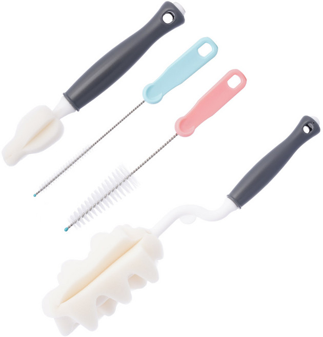 닥터브라운 옵션스 플러스 젖병브러쉬 앤 클리닝 브러쉬 세트, 1세트, 그레이