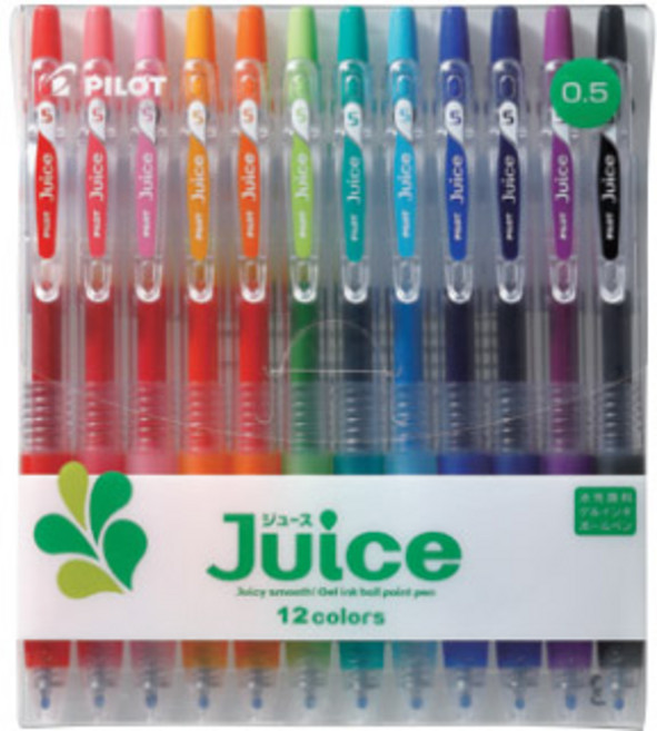 파이롯트 주스 젤잉크펜 0.5mm 12종 세트 LJU120EF-12C, 혼합색상, 1세트