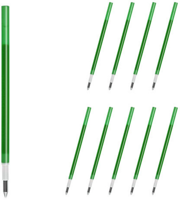 프릭션 다색 슬림펜 전용 리필심 0.38mm LFBTRF12UF, 그린, 10개