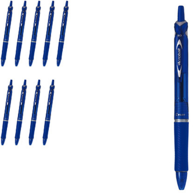 PILOT 百樂 Acroball 150 油性原子筆 1.0mm BAB-15M, 藍色 + 藍色筆芯, 10個