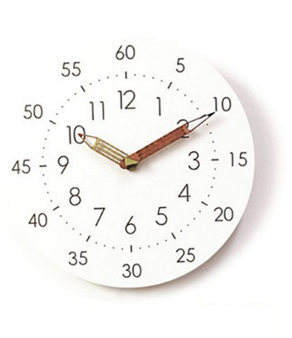 MJK 키즈 교육용 벽시계, A타입 화이트