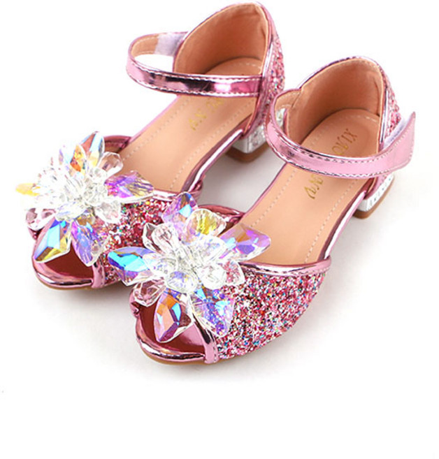 루루슈 여아용 크리스탈 보석굽 샌들