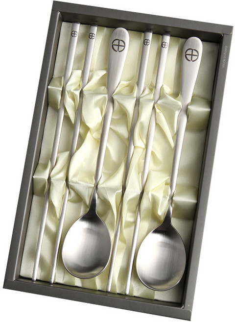 인스푼 2인 말씀 수저세트 + 종이케이스, 천주교입니다, 숟가락 2p + 젓가락 2p, 1세트