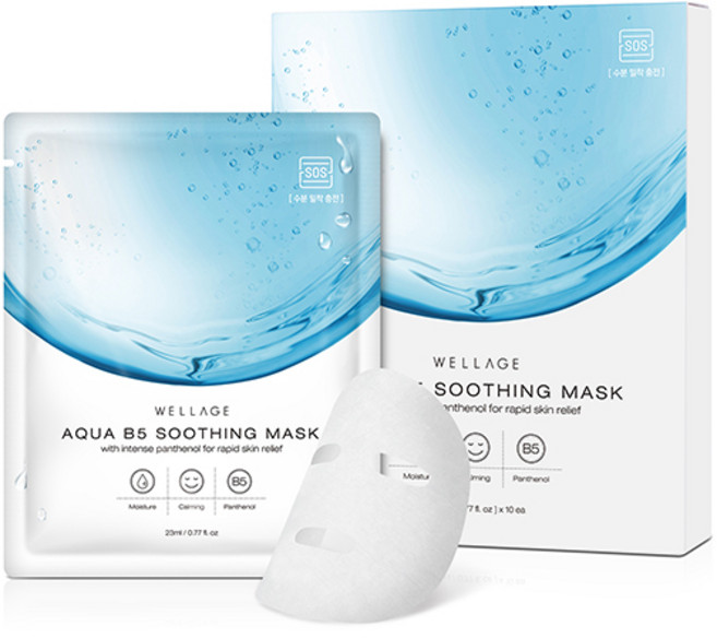 웰라쥬 아쿠아 비파이브 수딩 마스크, 10개입, 1개