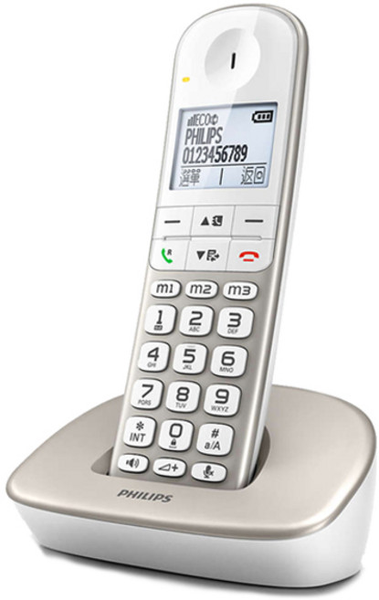 필립스 디지털 무선 전화기 샴페인골드, XL490