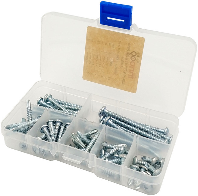 이노공구 직결나사 둥근머리 7종 세트 백색 1005, 1세트