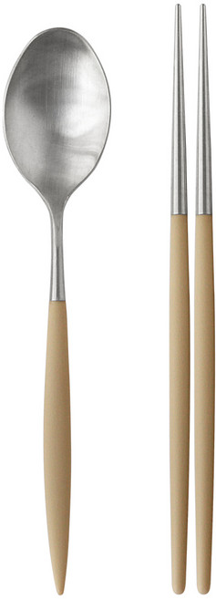 까사무띠 아모르 한식수저세트 무광실버 베이지, 1세트, 젓가락 1p + 디너스푼 1p