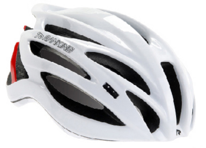 RANKING Feather自行車磁鐵扣輕便安全帽, 白+紅