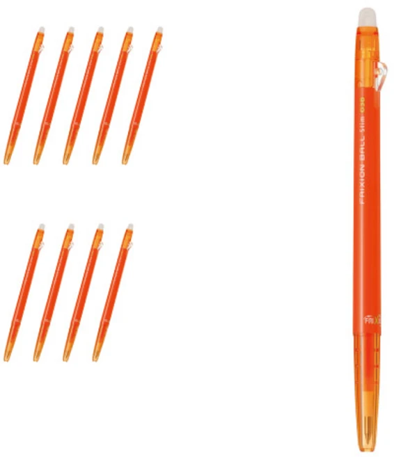 파이롯트 프릭션 볼 슬림 볼펜 0.38mm LFBS-18UF, 오렌지, 10개 - 쿠팡