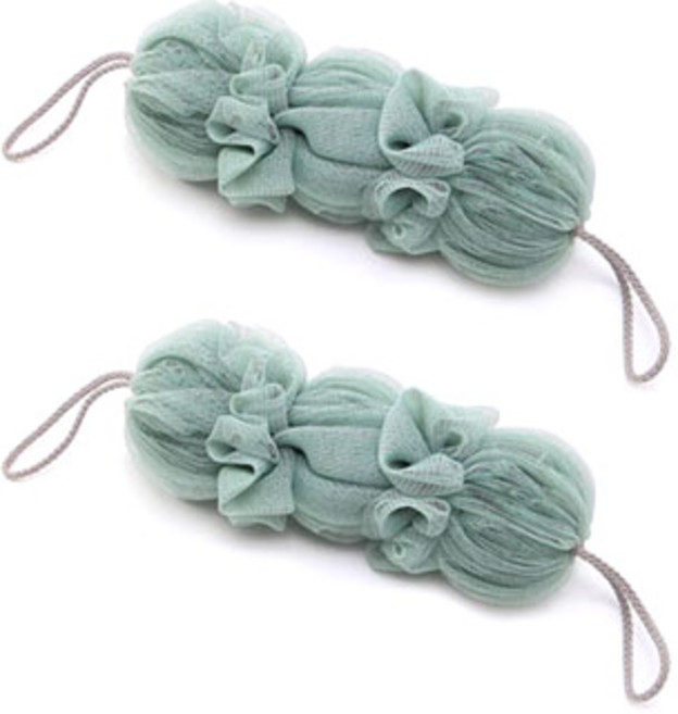 네이처안 롱 샤워볼, 그린, 1개입, 2개