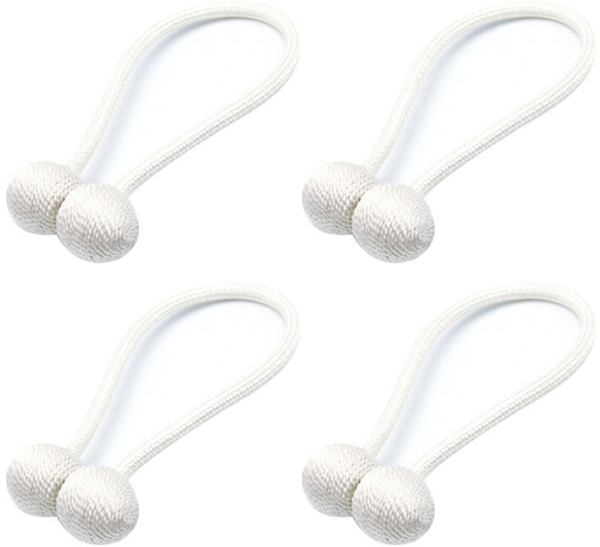 아리코 마그네틱 커튼 고정 스트랩볼 49cm, 화이트, 4개