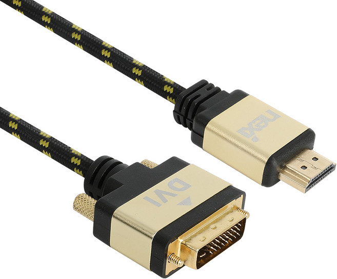 넥시 HDMI 2.0 TO DVI 메탈 케이블 Fine Gold NX996, 3m, 1개