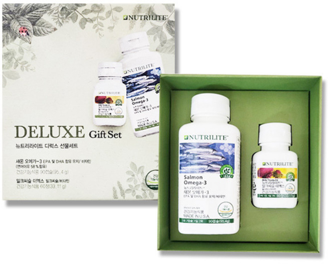 뉴트리라이트 디럭스세트 새몬오메가3 95.4g + 밀크씨슬 33.11g, 150정, 1세트