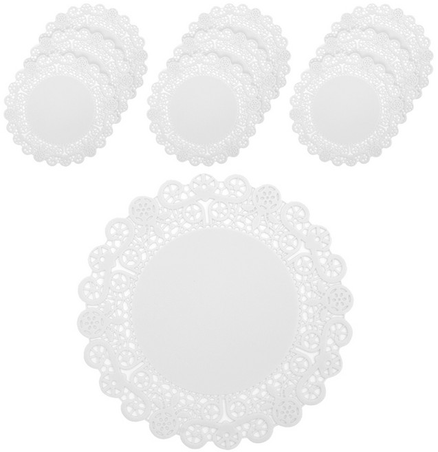 플라이토 실리콘 레이스 컵받침 10p, 화이트, 10개