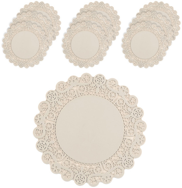 플라이토 실리콘 레이스 컵받침 10p, 아이보리, 1세트