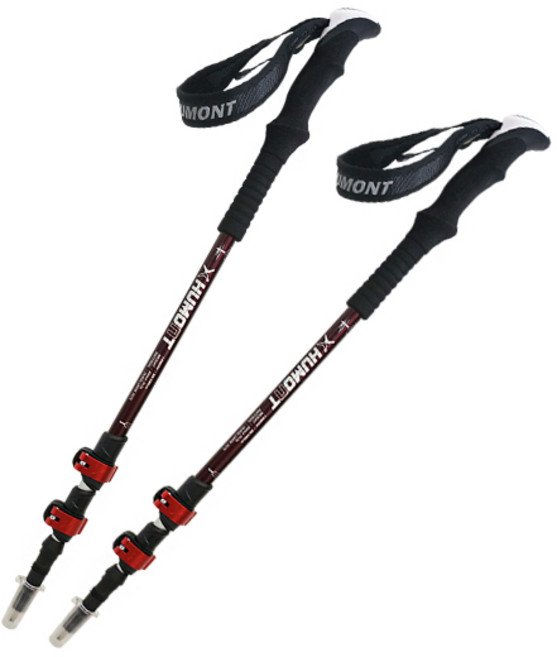 휴몬트 플릴락 3단 등산스틱 F5, 버건디, 1개