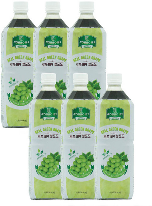 로쏘189 청포도 음료베이스, 1L, 6개