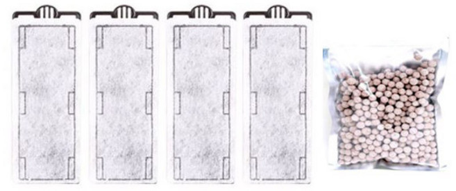 리컴 걸이식여과기 리필 필터 SH-10 4p + 섭스 클리어볼 여과재 300g, 1세트
