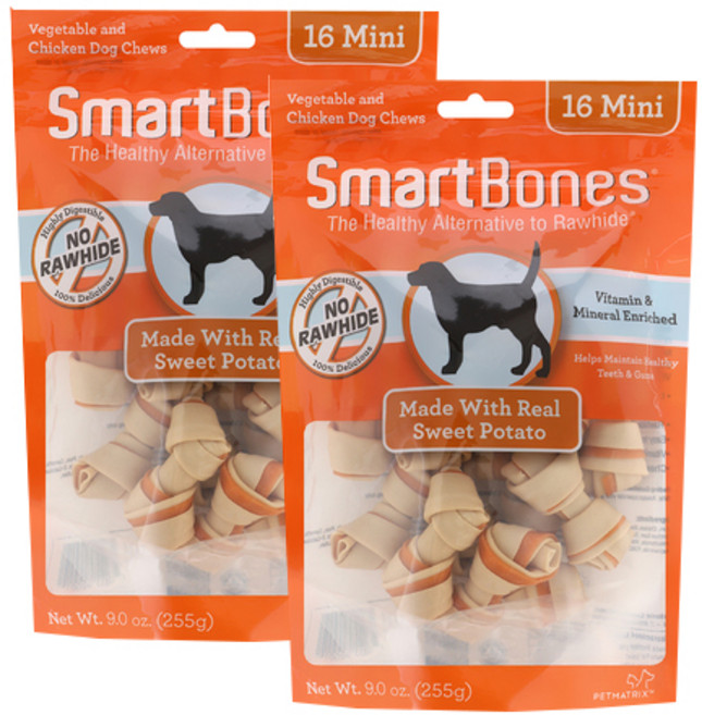 스마트본 강아지 미니 덴탈껌 16p, 고구마, 255g, 2개